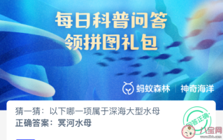 以下哪一项属于深海大型水母 神奇海洋2月23日答案