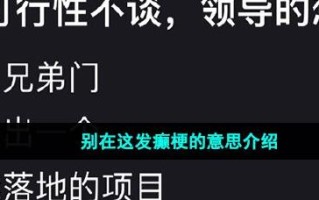 别在这发癫梗的来源及出处